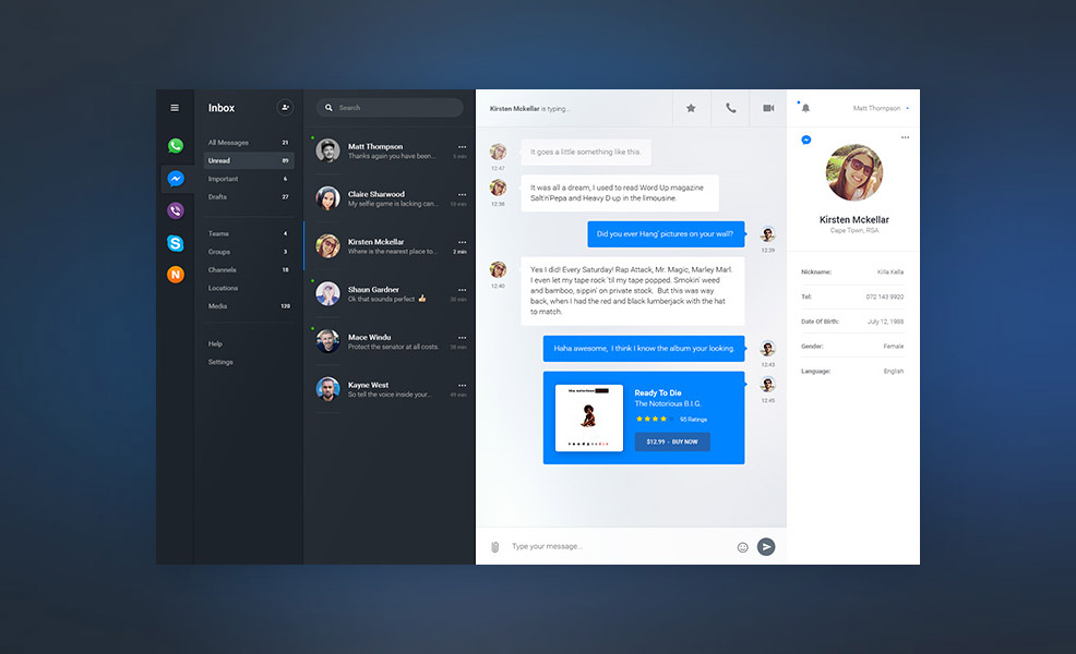 IM Chat Dashboard Daily UI #05