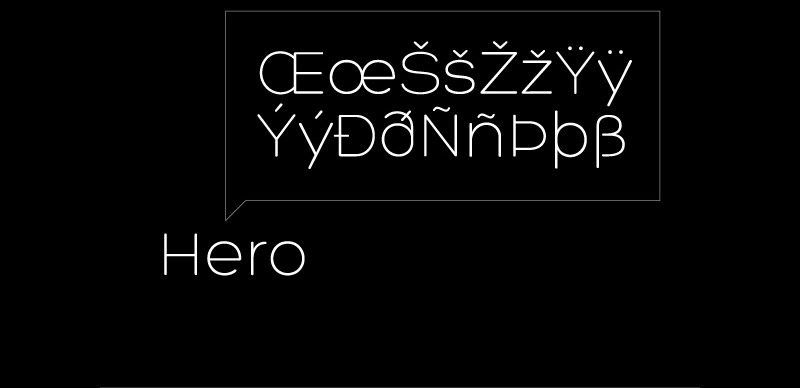 一款纤细无衬线英文字体HERO Free Font