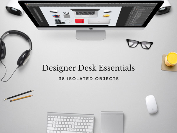 电子产品模型场景图PSD模板Designer Desk Es