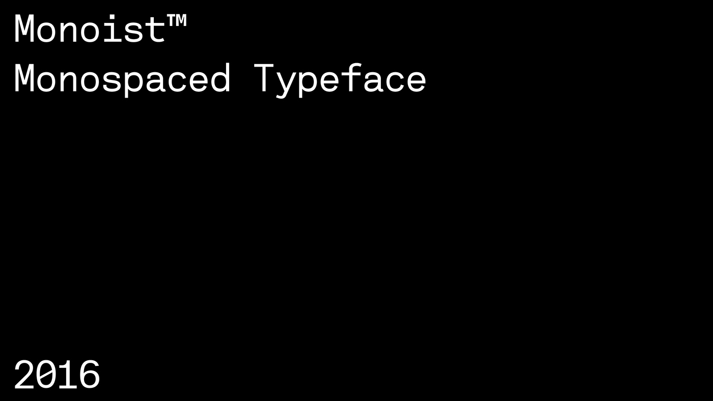 一款拉长无衬线英文字体Monoist Typeface