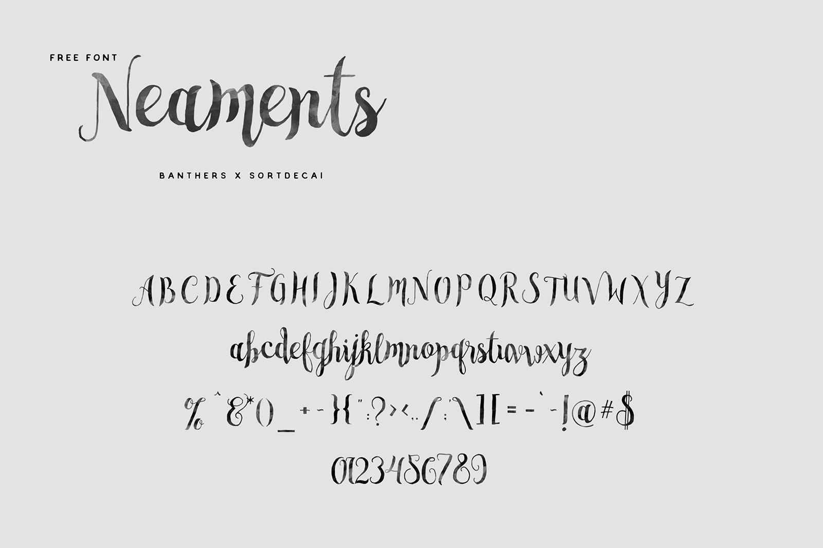 手写风格英文字体Neaments Free Font