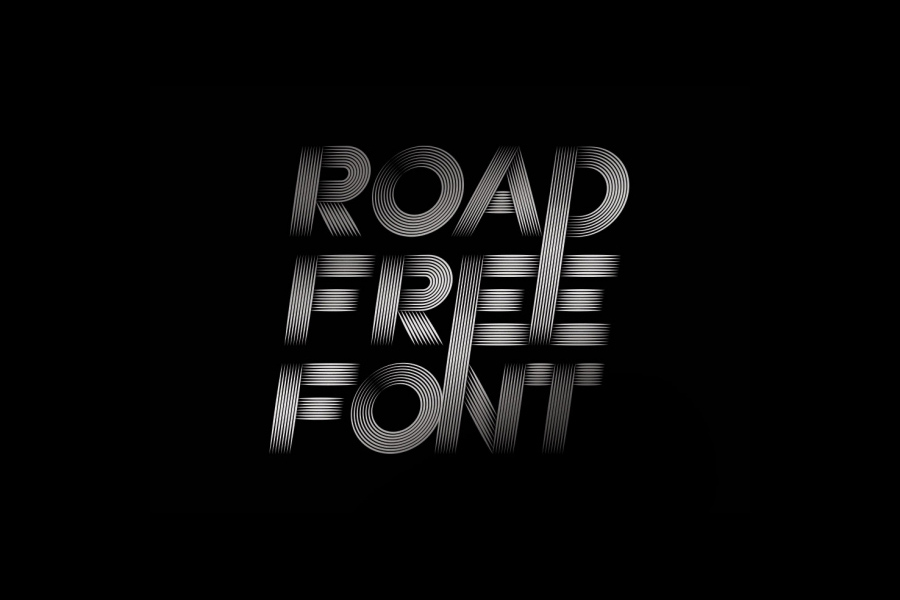 线条渐变文字效果Road Retro Typeface