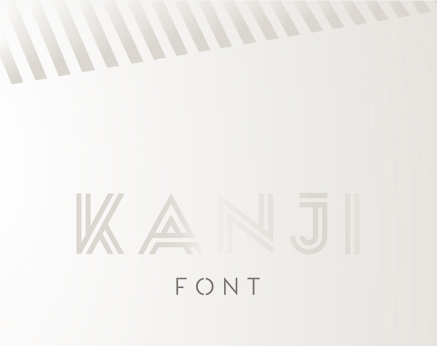 双线自由英文字体Kanji Double Line Free