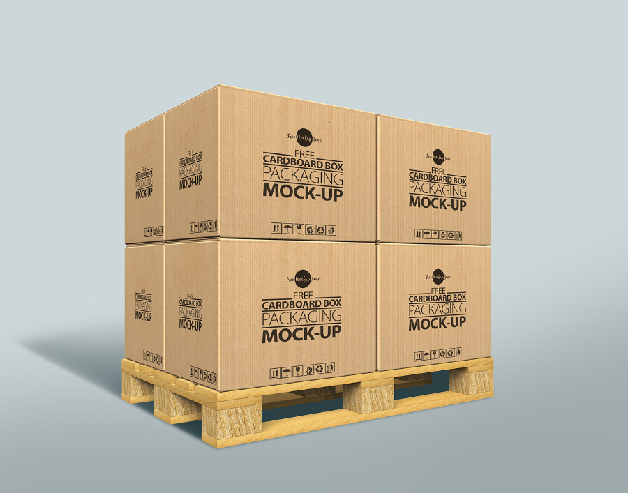 Cardboard Box PSD Mockup 一堆纸箱包