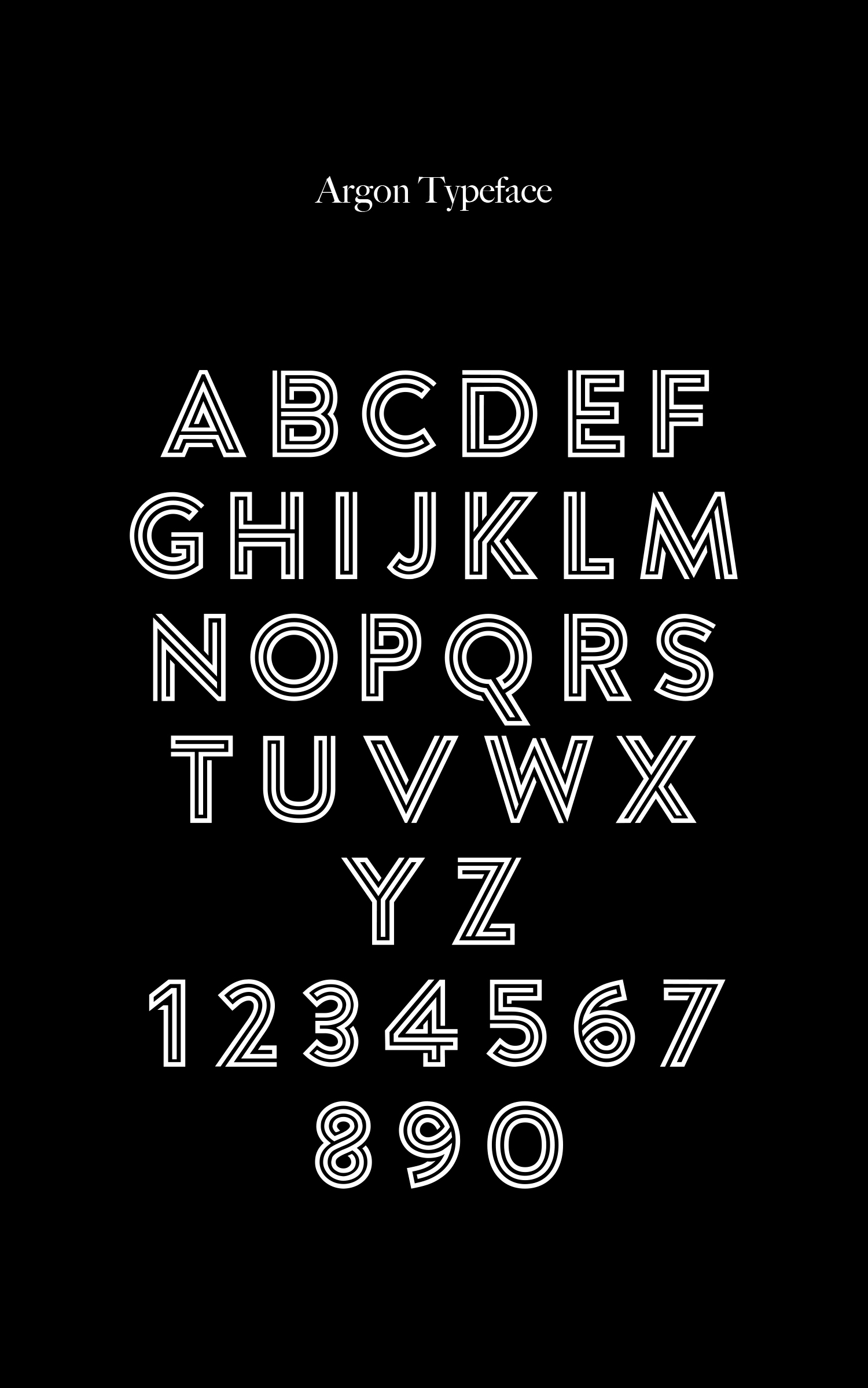 独特三线英文字体Argon (Free Font)