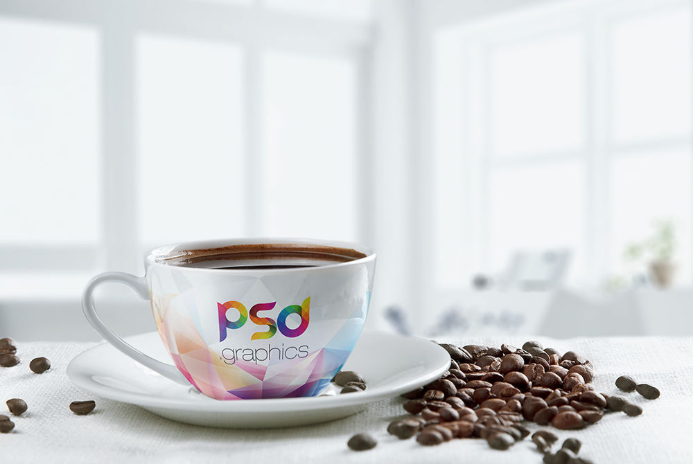 陶瓷咖啡杯模型PSD贴图模板Coffee Cup Mocku
