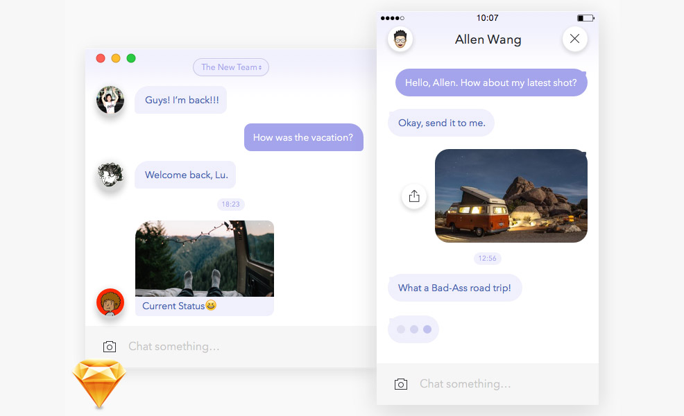Messenger App – Sketch 每日UI源文件