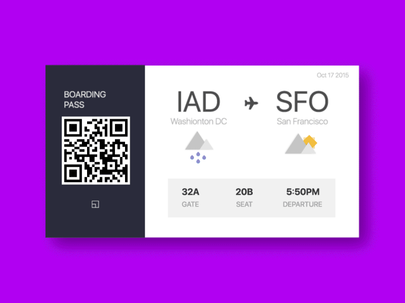 Boarding Pass concept Daily UI