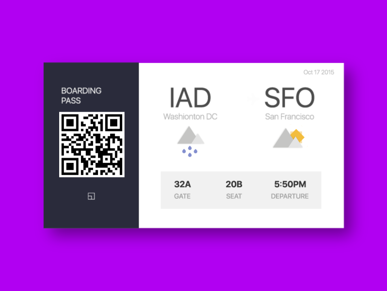 Boarding Pass concept Daily UI