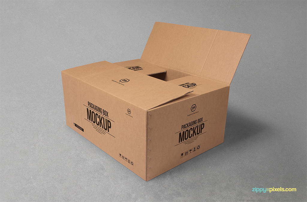 Cardboard Box Mockup 包装快递箱贴图