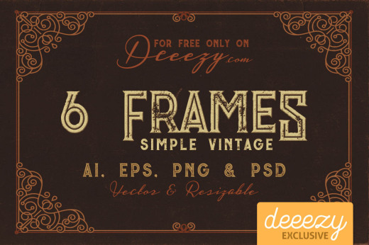 复古风格花纹边框素材6 Vintage Frames