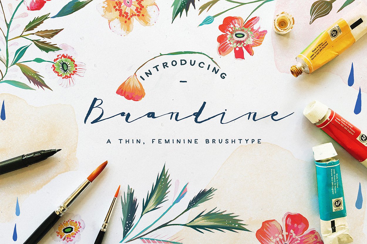 创意女性草书英文字体Brandine