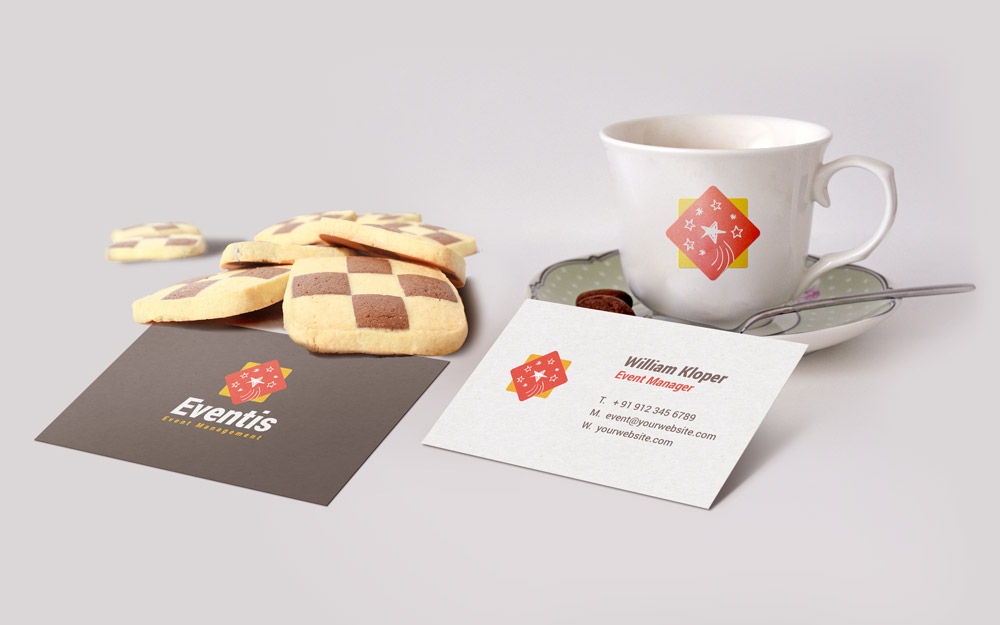 咖啡品牌名片模型PSD贴图模板Business Card A