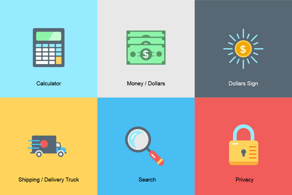 Ecommerce Icon Set Finance &am