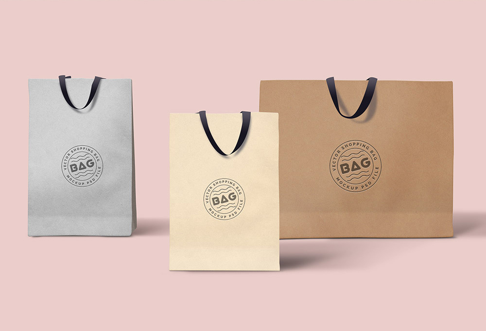 购物袋模型PSD贴图模板Shopping Bags PSD