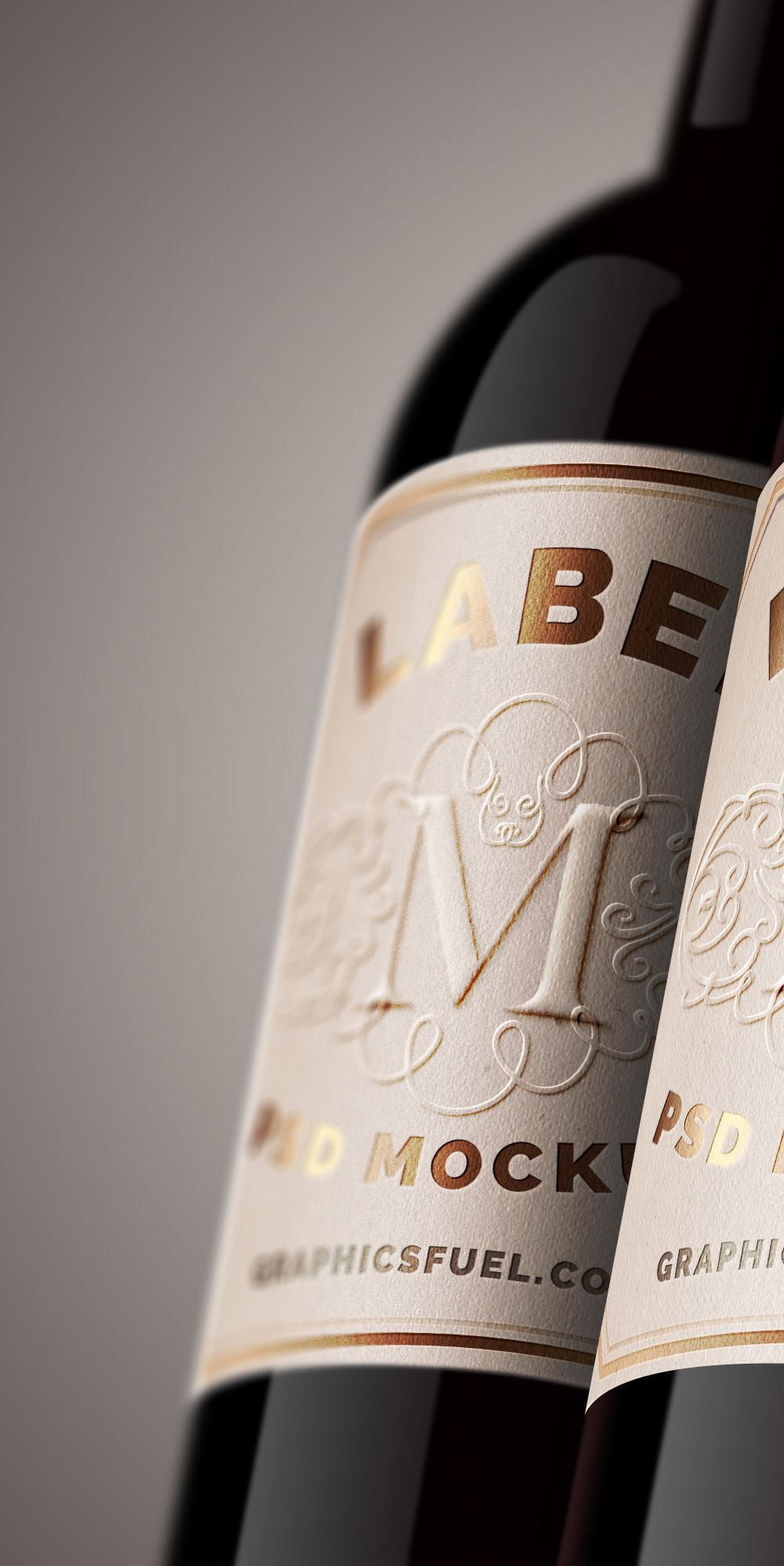 酒瓶标签模型PSD贴图模板Wine Bottle Label
