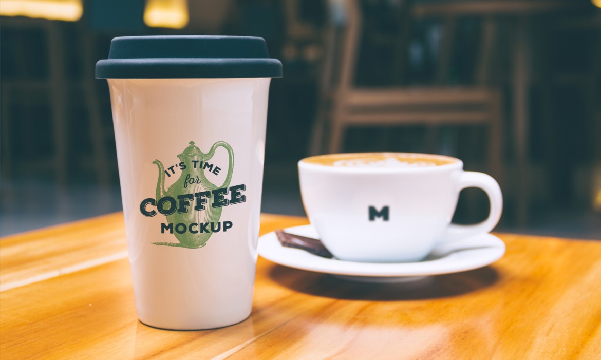 咖啡杯模型PSD贴图模板Coffee Mug and Cup