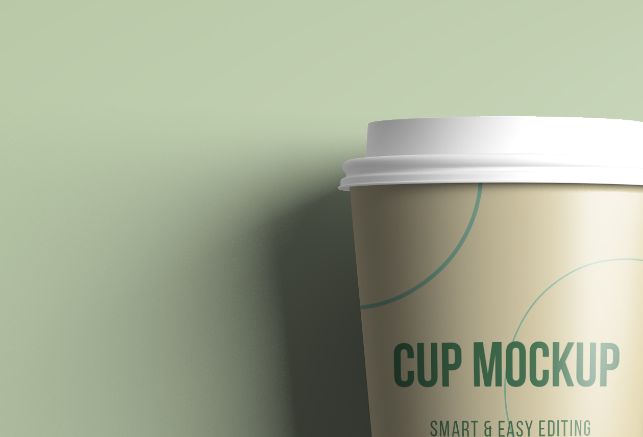纸质咖啡杯模型PSD贴图模板Realistic Coffee