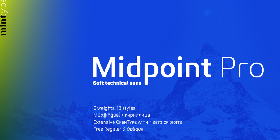 现代无衬线英文字体Midpoint Pro Family F