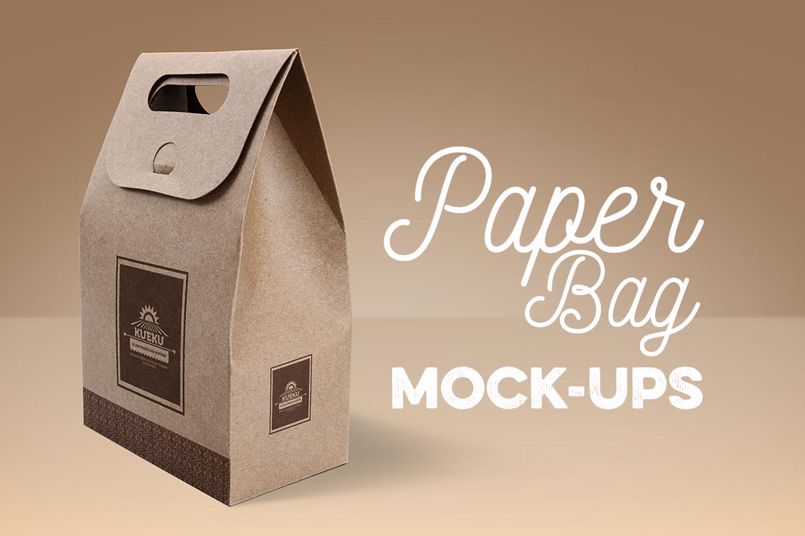 牛皮纸包装模型PSD贴图模板Kraft Paper Bag