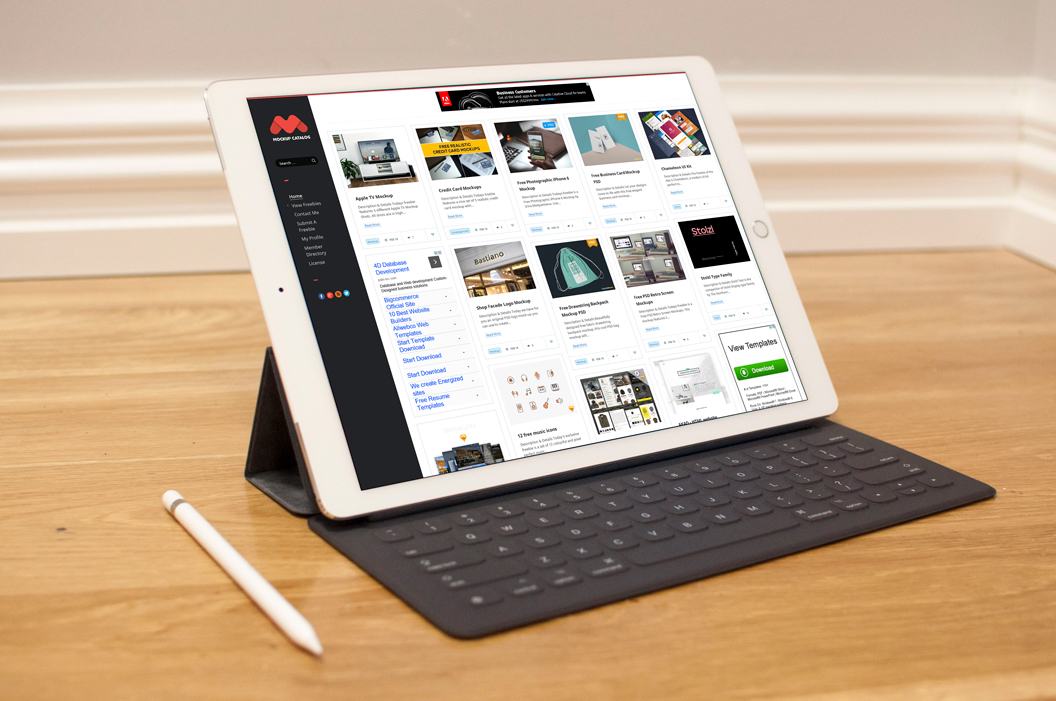 12.9尺寸iPad模型PSD贴图模板12.9-inch i