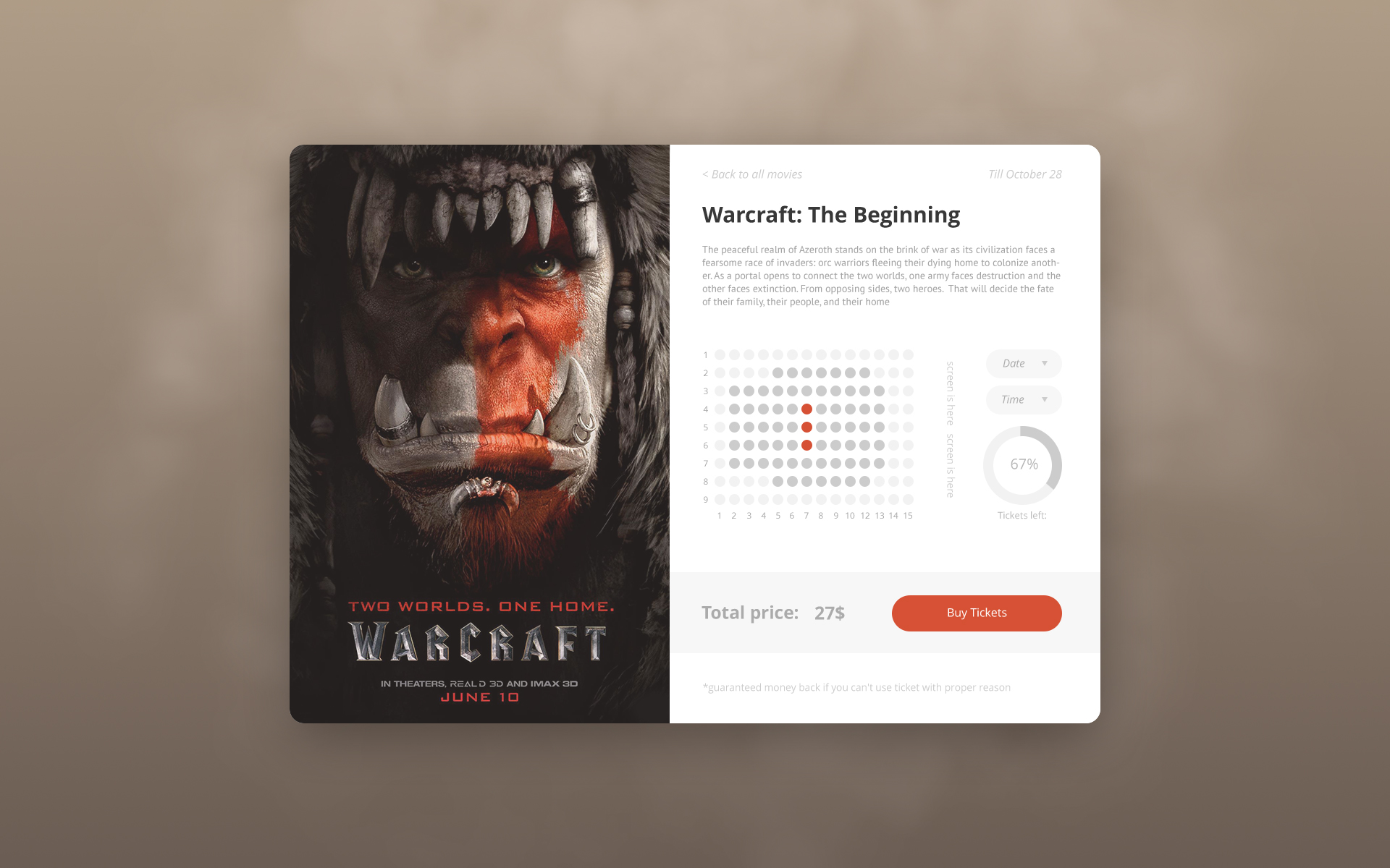 Movie Tickets Card Daily UI #