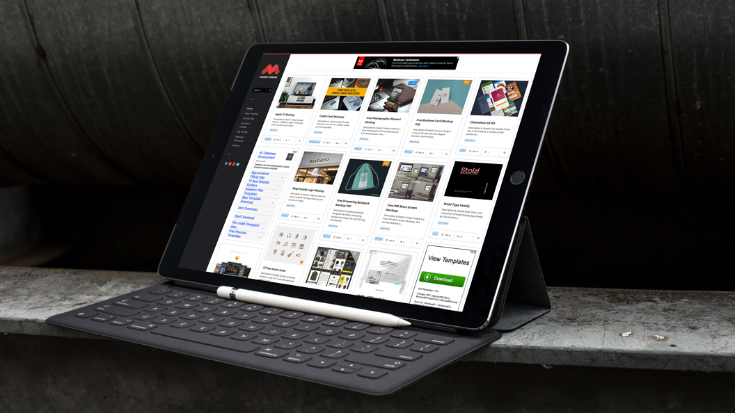 12.9尺寸iPad模型PSD贴图模板12.9-inch i