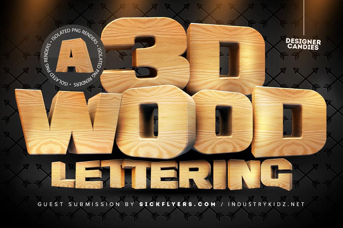 3D木头字体包3D Wooden Lettering