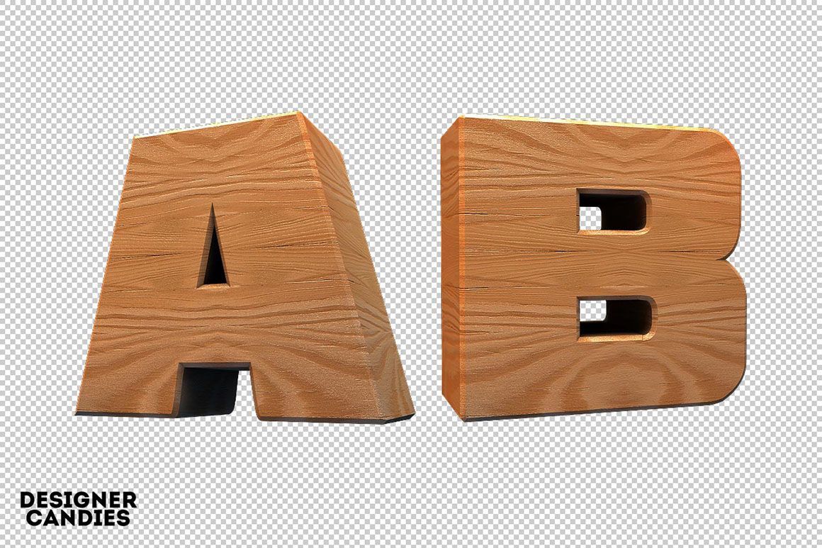 3D木头字体包3D Wooden Lettering