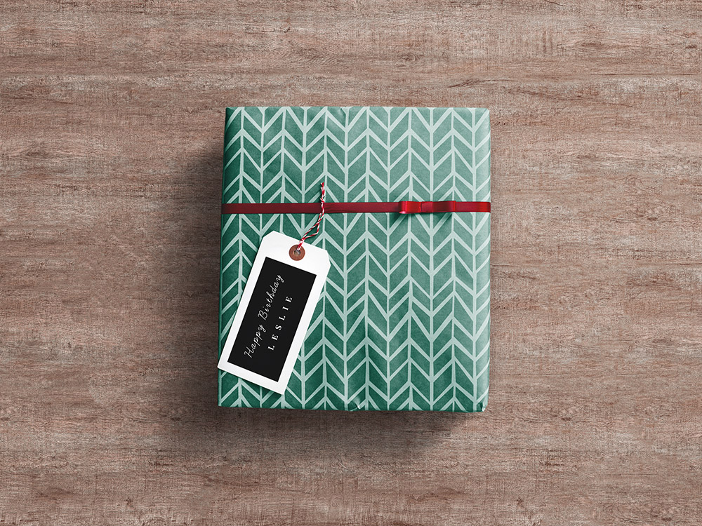Gift Wrap Box PSD Mockup 礼盒包装贴