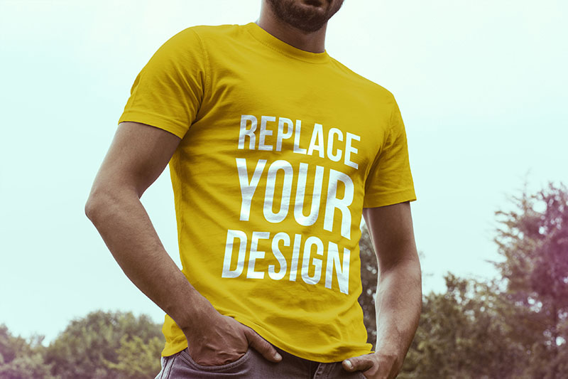 男士体恤实体模型PSD贴图模板4 T-shirt Mock-