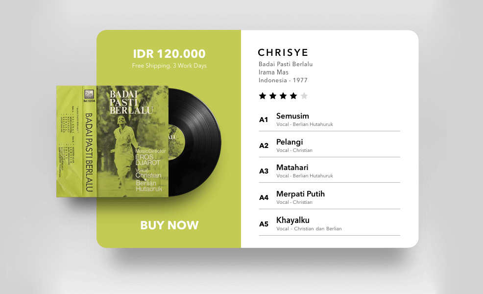 Vinyl Pop Up Card Daily UI #06