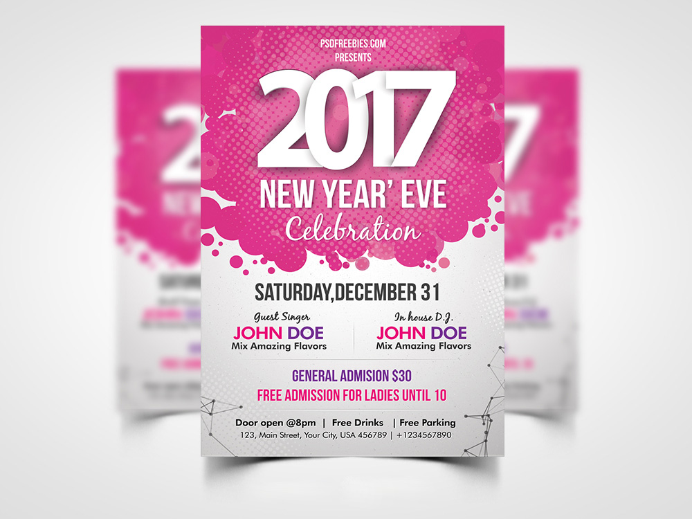 New Year Eve Party Flyer PSD