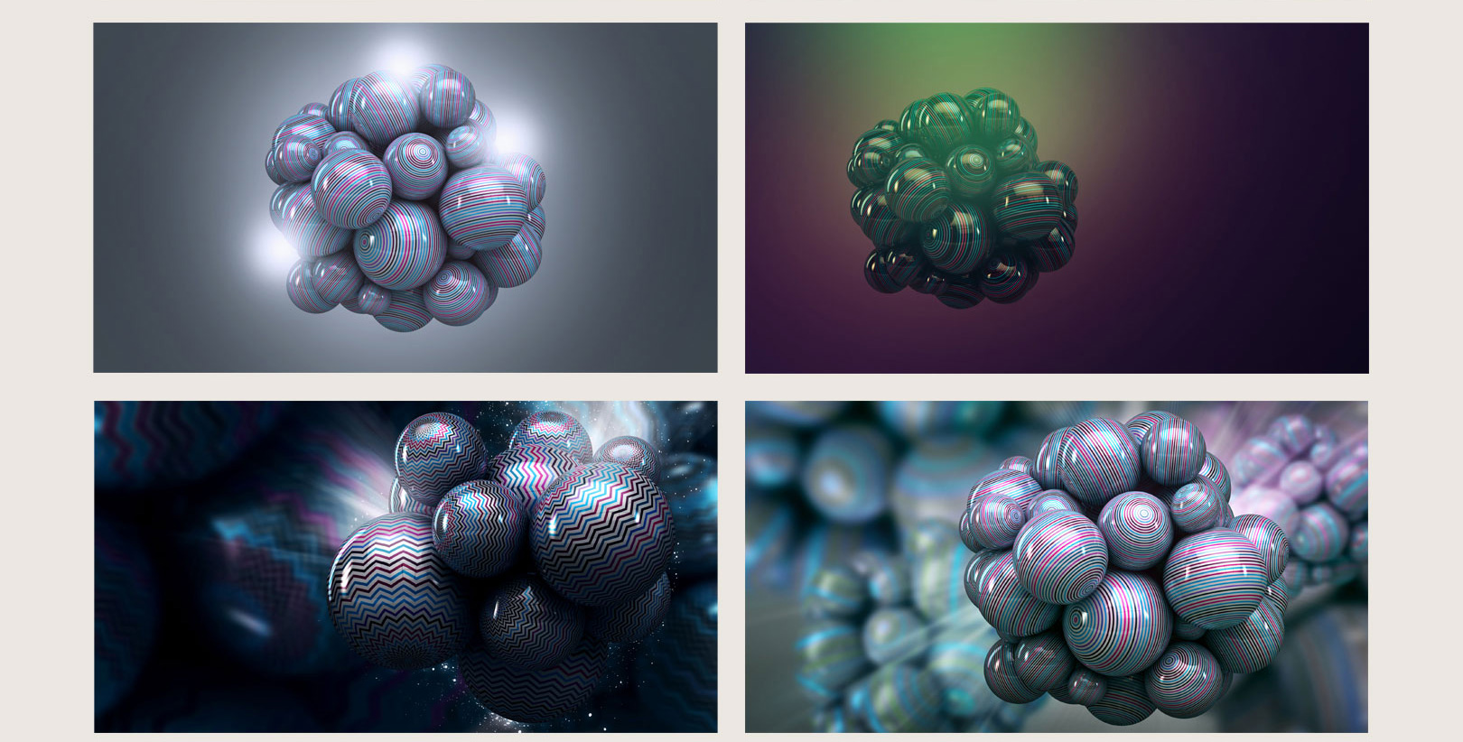 C4D气球设计素材16 Sphere Backgrounds
