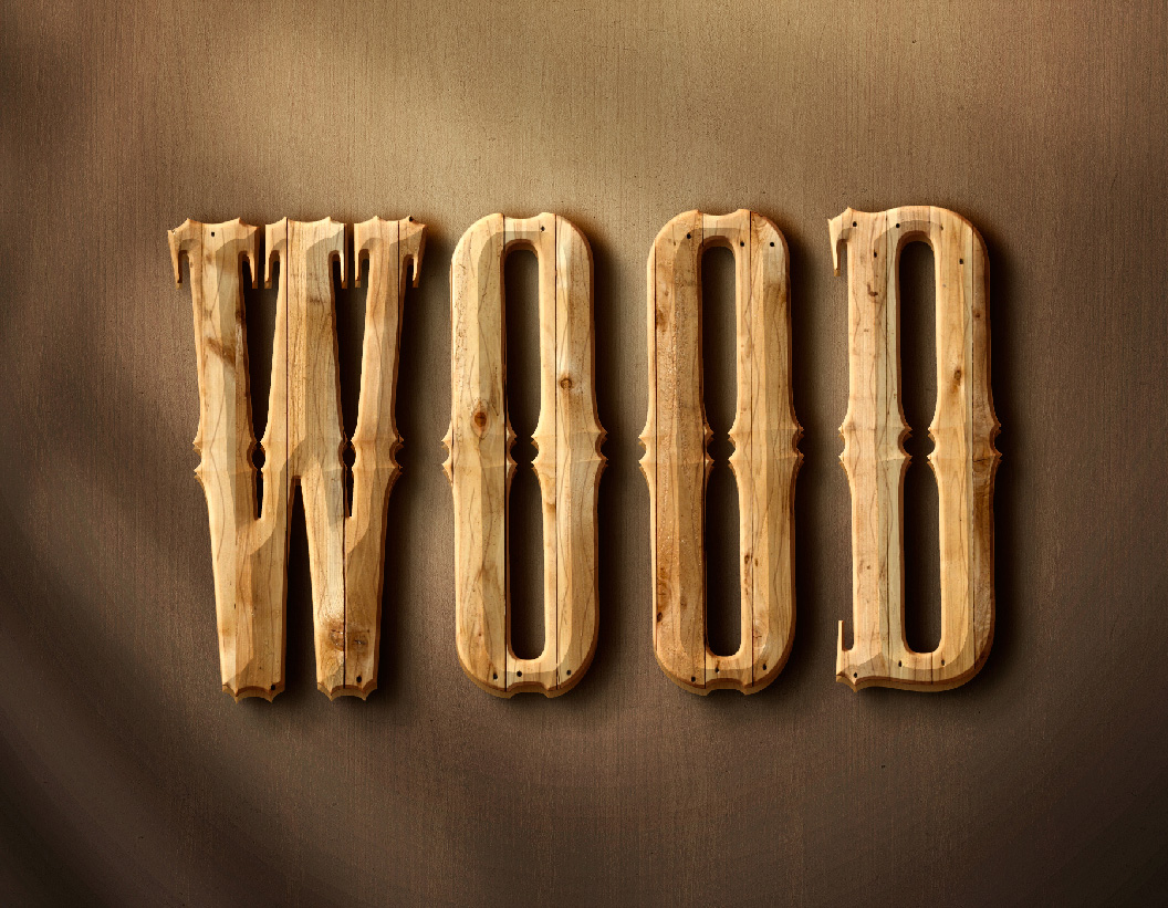 3D木质文字效果3d Wood Text Style