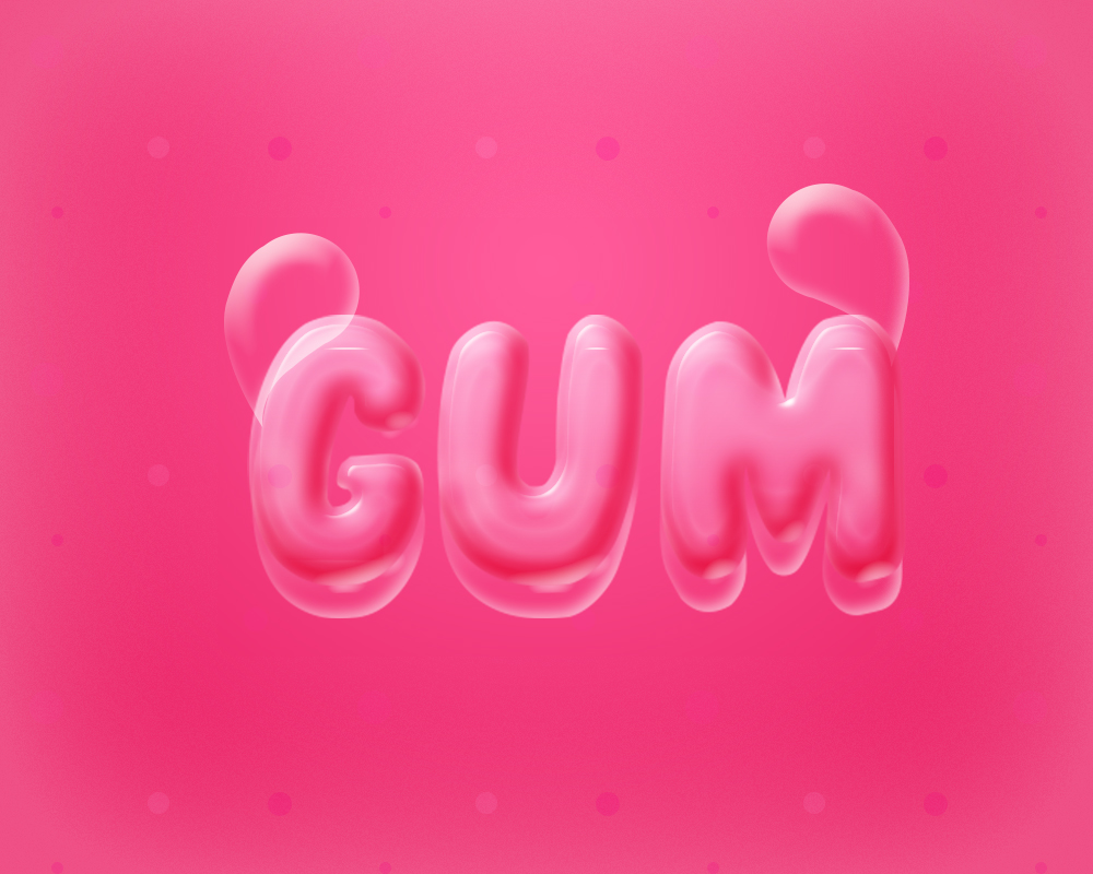 口香糖泡泡效果文字特效Gum Text Style