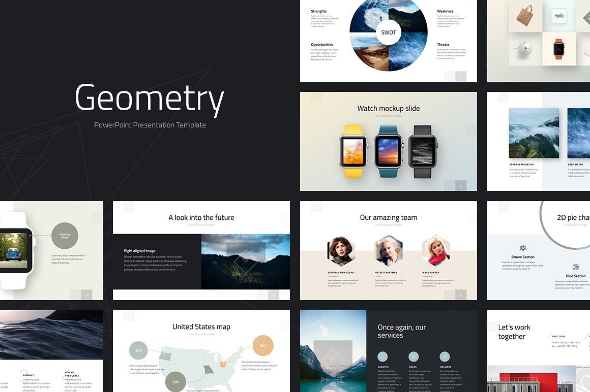 Geometry PowerPoint Template扁平