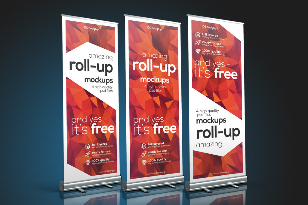 Roll-Up Mockup Bundle 易拉宝海报贴图展