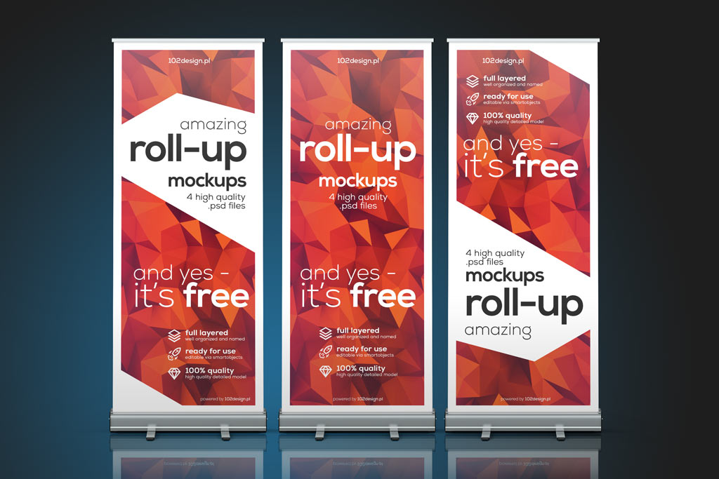 Roll-Up Mockup Bundle 易拉宝海报贴图展