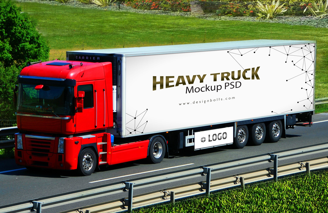 Heavy Truck Mockup 重型卡车广告贴图模版