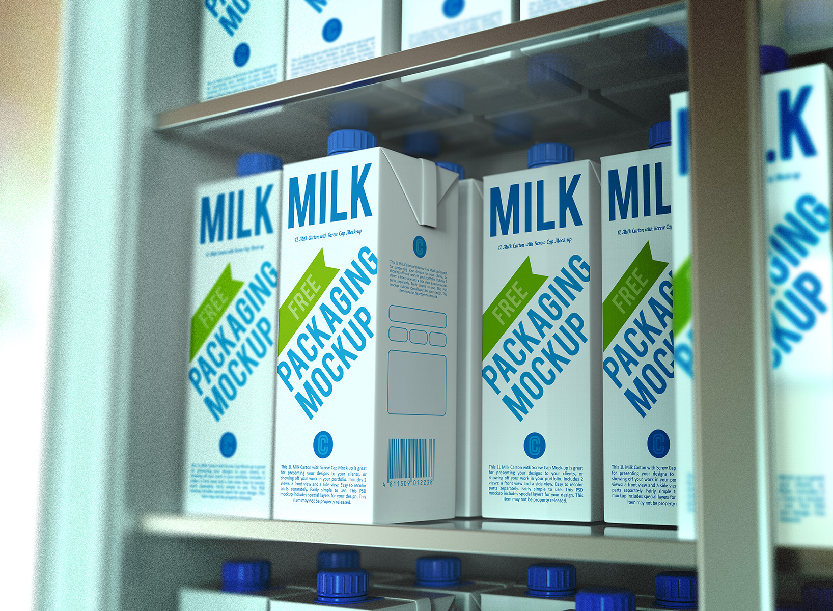 Milk Carton Mock-Up 牛奶包装贴图模版