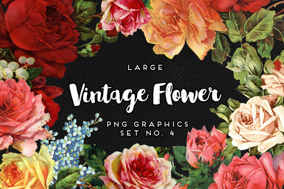 Large Vintage Flower Graphics