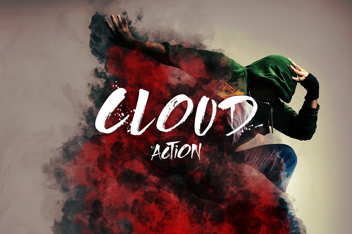 PS动作 烟雾合成酷炫的彩色云彩运动特效（含教程）Cloud
