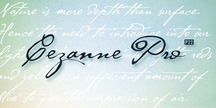 艺术手写英文字体P22 Cezanne Pro