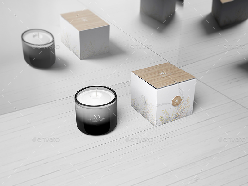 美容化妆品模型PSD贴图模板Candles-Branding