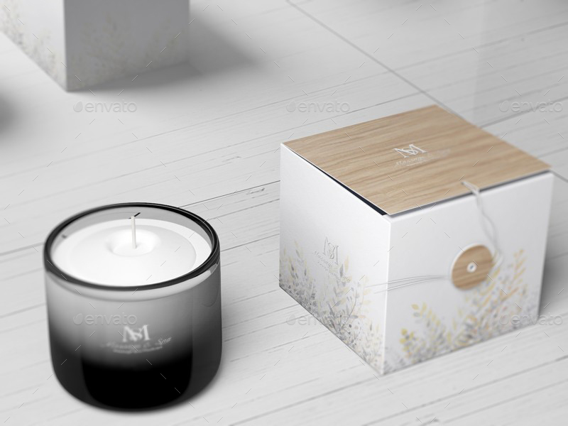 美容化妆品模型PSD贴图模板Candles-Branding