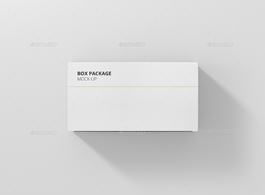 定制矩形盒模型PSD贴图模板Package Box Mock