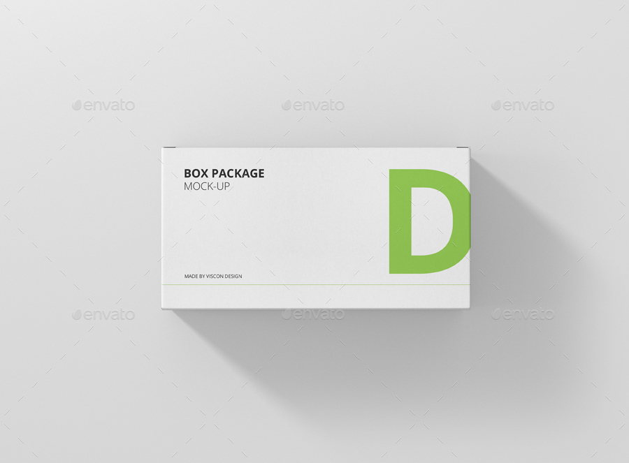 定制矩形盒模型PSD贴图模板Package Box Mock