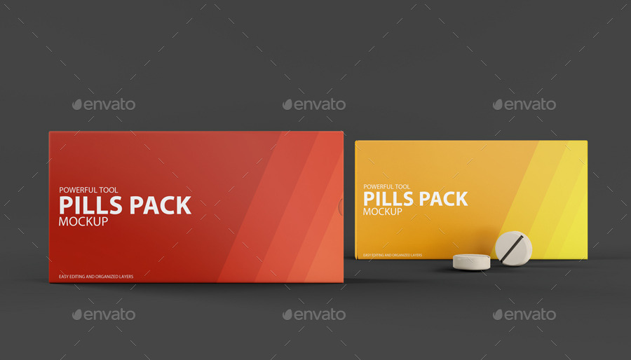 Pills Package Blister Box Mock