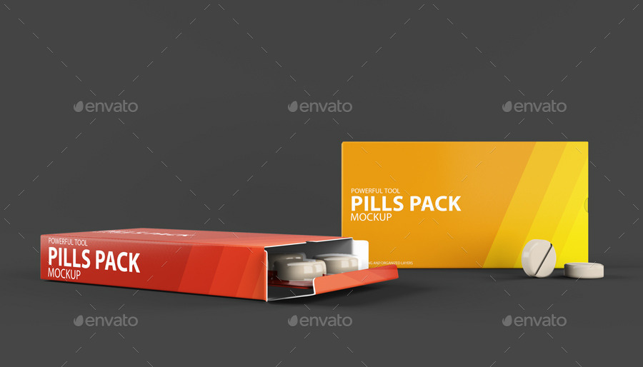 Pills Package Blister Box Mock